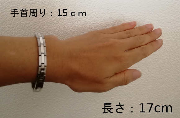 手首周り15cm 長さ17cm