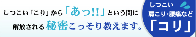 しつこい　肩こり・腰痛など「こり」